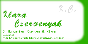 klara cservenyak business card