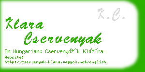 klara cservenyak business card